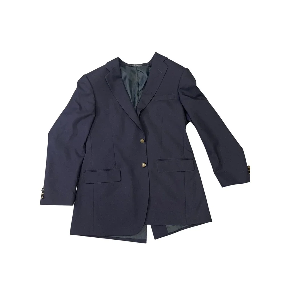 Saddlebred Performance Navy Blazer Sport Coat‎ Mens Large Gold Button Preppy